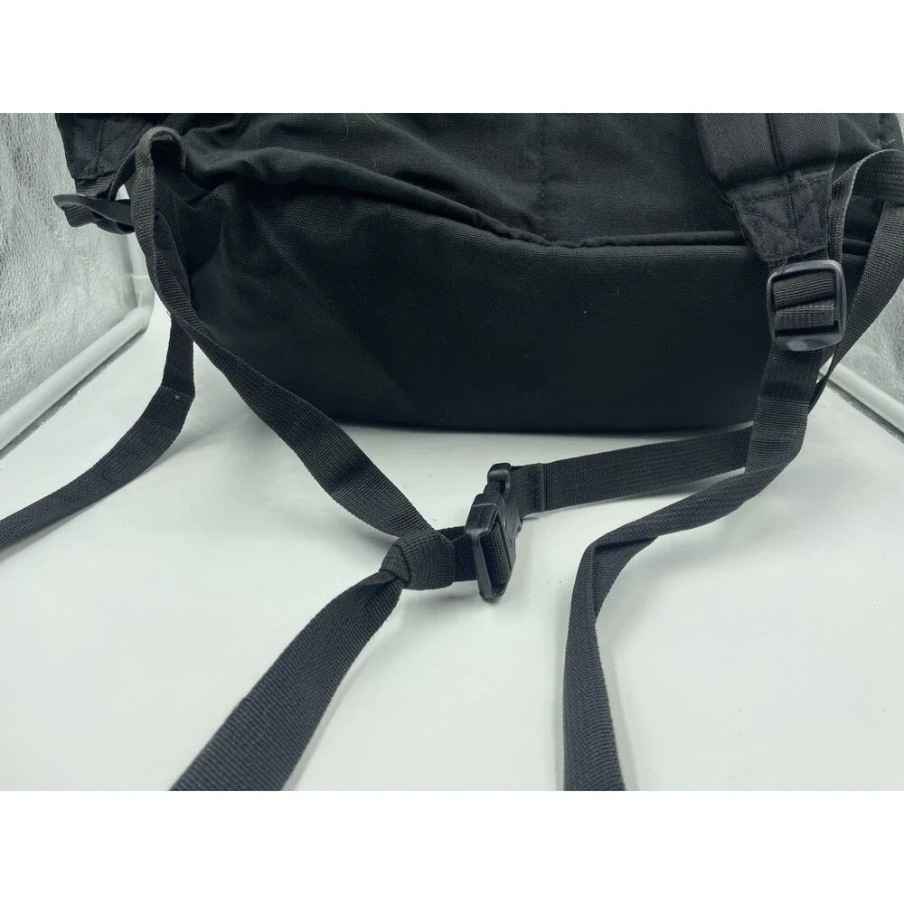 Vintage 90s LL Bean Campus Computer Backpack Black Canvas Heavy Duty School Bag